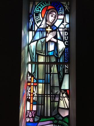 Philippine stained glass window in Mary Queen of Angels Cathedral in Baltimore, Maryland