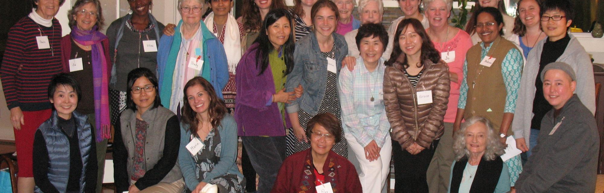 prayer and potluck group at Sophia House, December 2016 prayer, potluck, Sophia House, San Diego, RSCJ