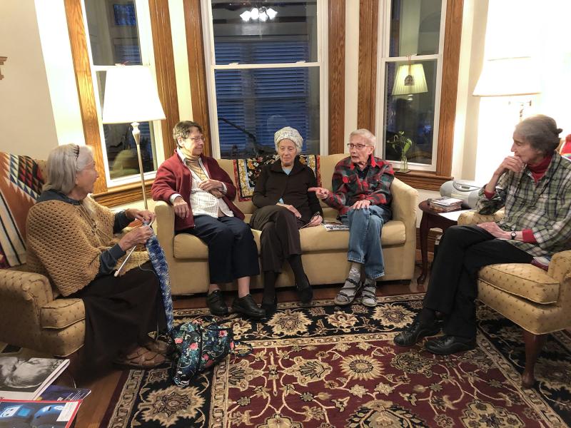 Sisters Joan Gannon, Pat Reid, Muriel Cameron (visiting from Chicago), Betty Renard and Judy Garson.