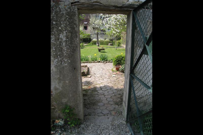 The garden door, historic Barat family home, Joigny, France