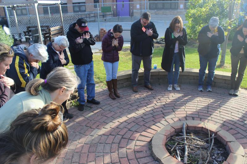 Bridget Bearss, RSCJ (4th from the left) and Ruth Cunnings, NSCJ (2nd from the right) participate in the circle process 