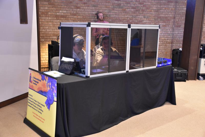 Translators booth at Frontiers Conference