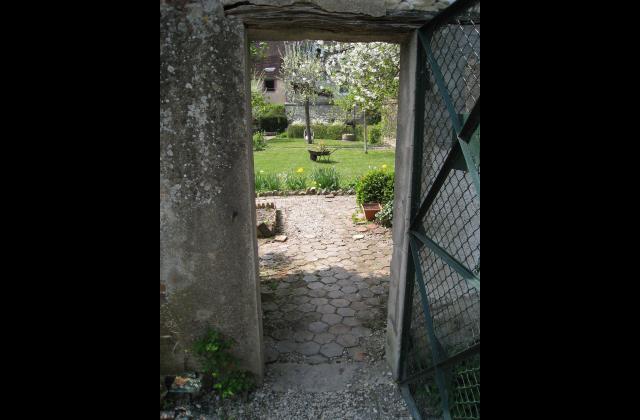 The garden door, historic Barat family home, Joigny, France