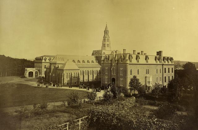 Religious of the Sacred Heart (RSCJ) and Students on the Kenwood convent and school grounds, October, 1874, Albany New York