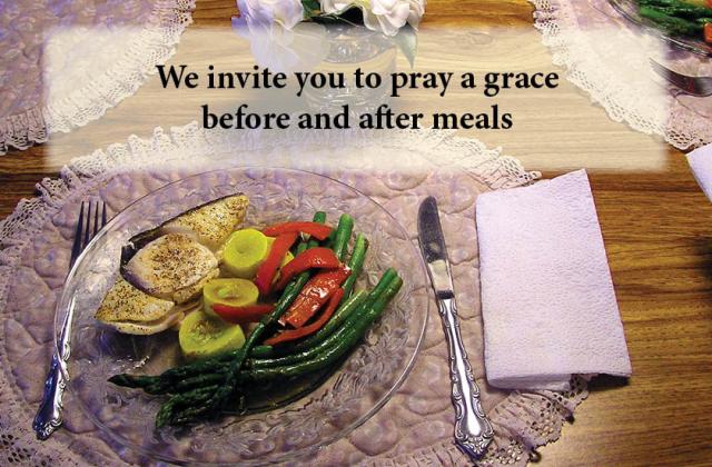Pray a grace before and after meals