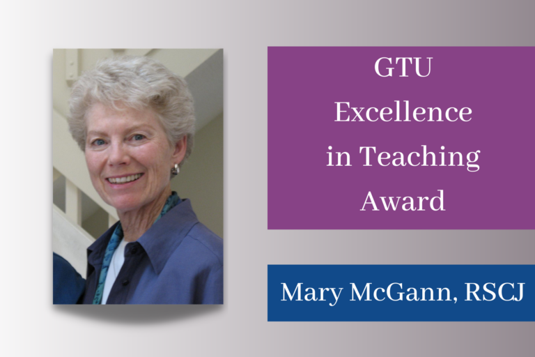 Mary McGann, RSCJ, receives 2021 GTU Excellence in Teaching Award
