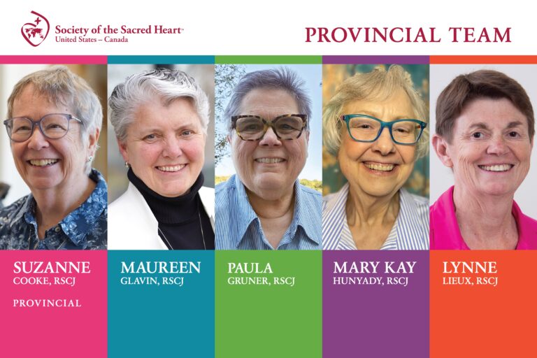 Provincial Suzanne Cooke, RSCJ,  welcomes three new members to the Provincial Team